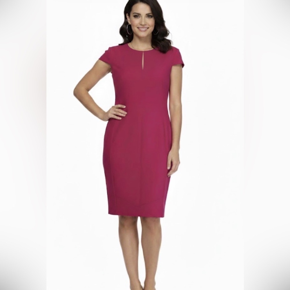 NARCISO RODRÍGUEZ SILK Sheath Dress Fuchsia Italy Sz 44/US Medium-8